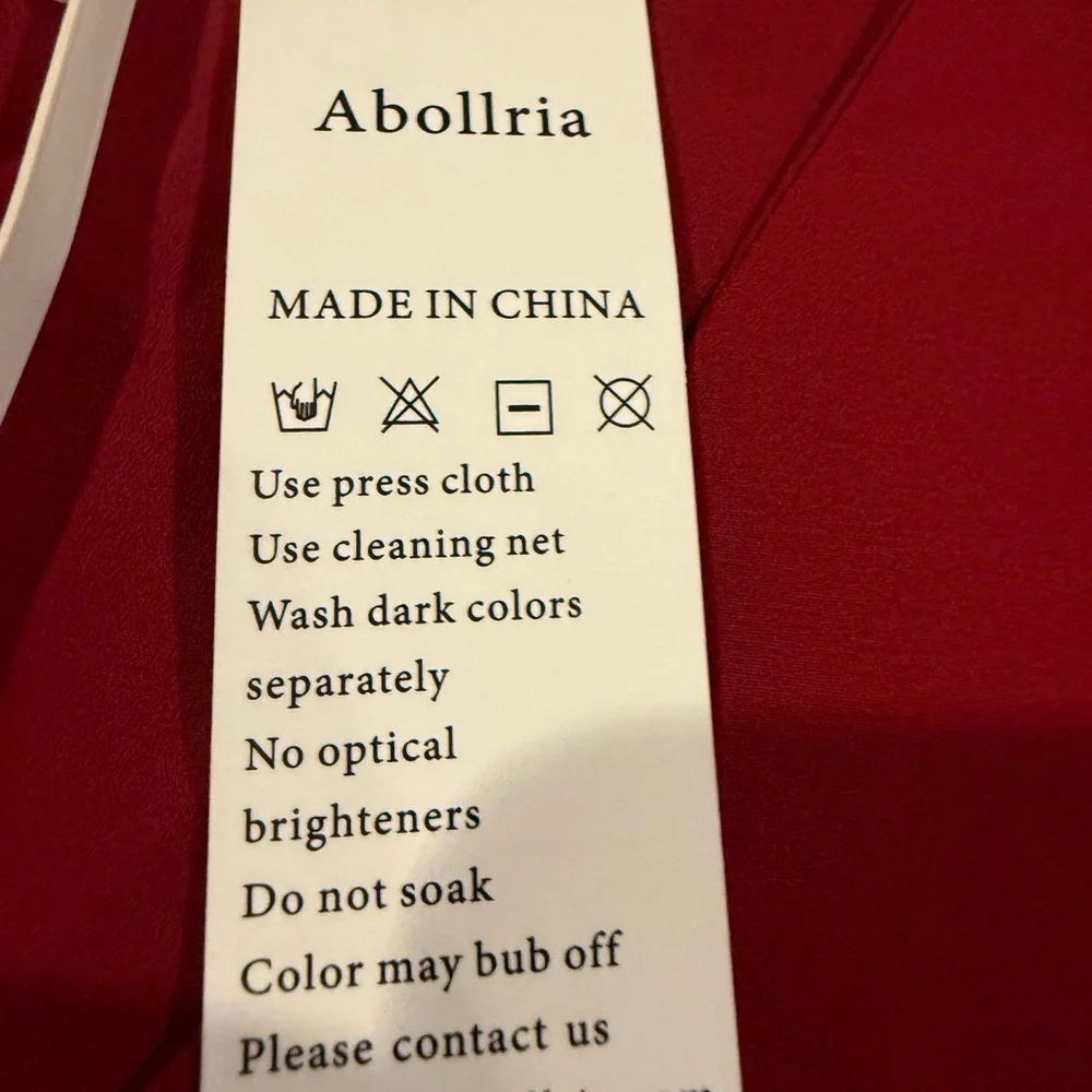 Abollria Red Blouse NWT | Bell Sleeve Top | Holiday / Work / Party - Picture 9 of 11
